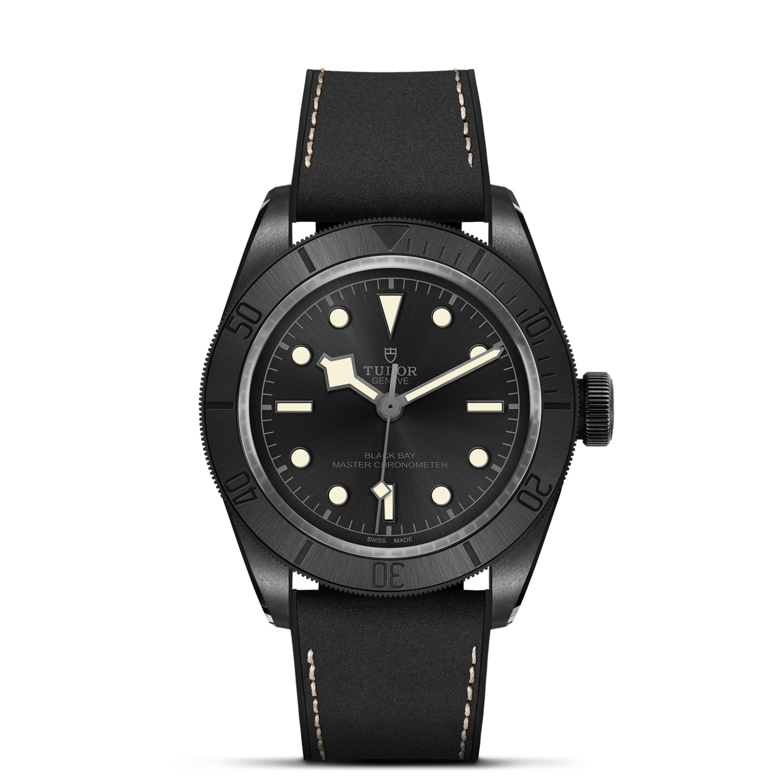 TUDOR Black Bay Ceramic 41mm matt black ceramic case with micro-blasted finish and monobloc middle case Open case back in black-PVD-treated steel with sapphire crystal - M79210CNU-0001 at Pons 1845