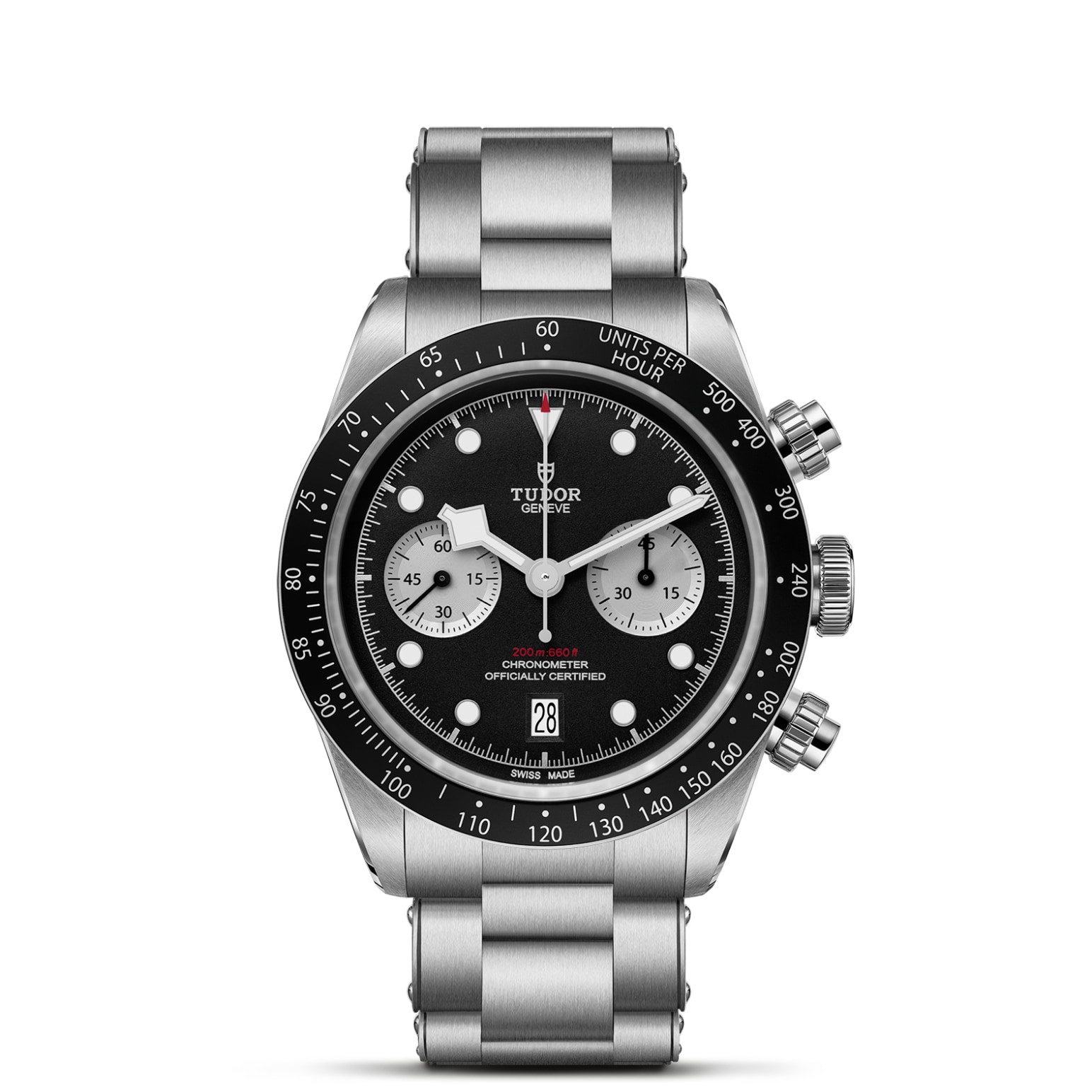 TUDOR Black Bay Chrono 41mm stainless steel case with polished and satin-brushed finishes - M79360N-0011 at Pons 1845