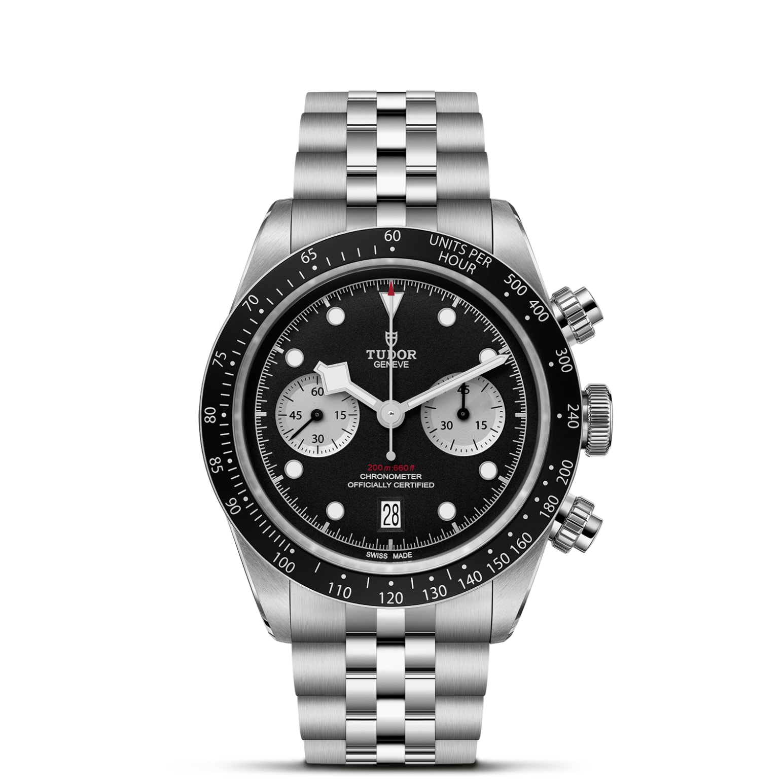 TUDOR Black Bay Chrono 41mm stainless steel case with polished and satin-brushed finishes - M79360N-0013 at Pons 1845